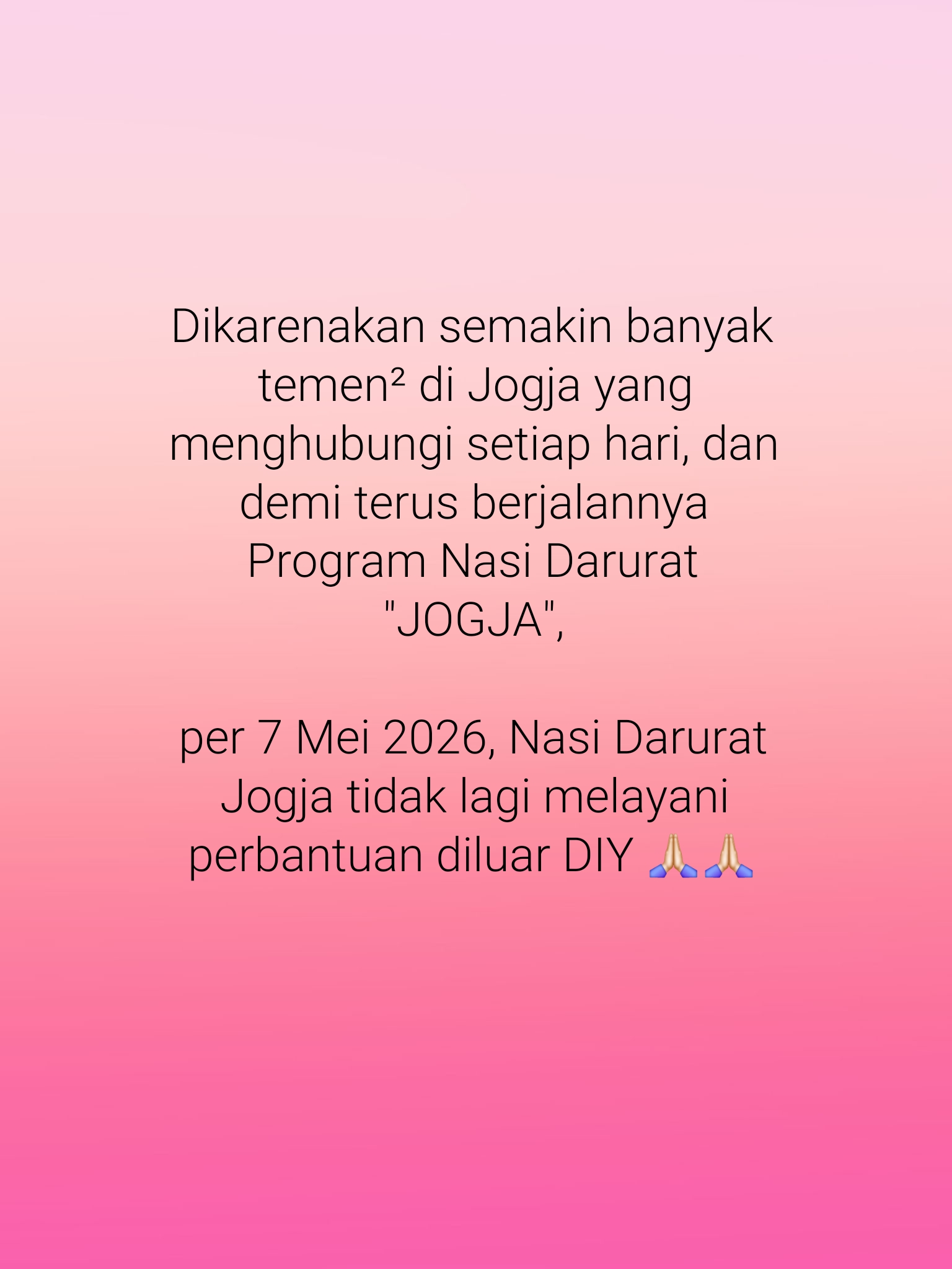BANTUAN UNTUK DILUAR KOTA